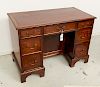 George III mahogany leather top kneehole desk
