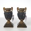 Pair Continental Neo-Classic bronze cabinet urns