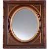 Aesthetic faux bois carved mahogany mirror