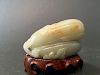 Old Chinese celadon white jade carvings of double squash, 18/19th century