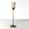 Tiffany Studios style bronze candlestick lamp