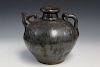 Chinese antique black glaze water jar. 19th C.