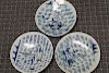 Three Chinese antique celadon glaze blue and white porcelain dishes