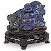 Chinese Carved Lapis Laughing Buddha Sculpture