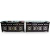 Pair of Chinese Pearl Inlaid Wood Cabinets