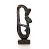 AFRICAN CARVED WOOD SCULPTURE, MAN AND WOMAN KISSING