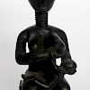TRADITIONAL AFRICAN WOODEN SCULPTURE MOTHER FEEDING