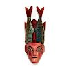 BALINESE ALLEGORICAL BHOMA TRIBAL MASK, MAN AND FISHES