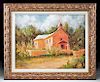 Framed Ruth Valerio Painting - Chapel with Hollyhocks