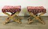 Pair French Gilt Stools