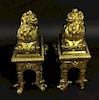 Pair of Brass Lion Form Decorative Items