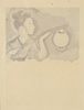 Foujita Print of Japanese Woman with Lantern