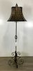 Wrought Iron Floor Lamp With Tole Shade