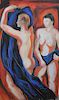 Modernist Nude of Two Woman May Bender