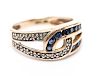 Vintage 10K Yellow Gold Sapphire & Diamond Ring