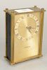 LeCoultre table alarm clock, with musical cylinder marked 216 LeCoultre. ht., 5 in., wd. 3 1/4 in.