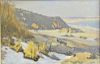 Frank W Handlen, oil on canvas, "Ocean Rocky Beach", 1916, lower right signed Handlen, sight size 20" x 16".