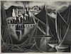 Vera Andrus (1896 - 1979), lithograph, "Mediterranean Port," pencil numbered and titled lower left "Ed/35," pencil signed lower right Vera Andrus. sig