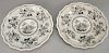 Nine piece lot of Staffordshire plates marked British Palaces, along with one smaller plate. plate dia. 10 3/4 in. Provenance: Estate of Deborah Black