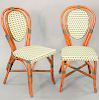 Set of twelve Poitoux Glac seat Rattan side chairs, ht. 36 in.