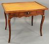 Louis XV style leather top table, with drawer, ht. 28 in., top 25 x 36 in.