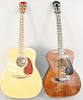 Two acoustic guitars, Ventura acoustic guitar, model V-11, serial number 00283 and Regent Alvarez model RD10 serial number 90917041.