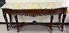 Marble top sideboard, with drawers and carved legs, ht. 37 1/2in., top 23 x 83 in.