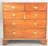 George III mahogany two over three drawer chest, ht., 36 in., top 19" x 36 1/2".