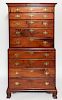 New England Chippendale Chest on Chest c 1760-1790