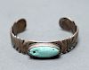 Native American Indian Silver Turquoise Cuff