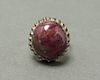 Silver Ring with Large Cabochon Natural Ruby