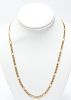 14K Yellow Gold Figaro Link Chain Necklace