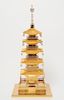 Japanese Gold-Tone Metal Pagoda Sculpture