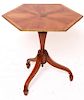 Hexagonal Side Table w Burl Wood Inlay