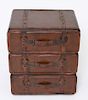 Faux Leather Luggage Chest of 3 Drawers