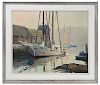 Otis Cook 'Rockport Harbor' Oil on Canvas