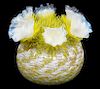 Flo Perkins 'White Flowering Cactus' Art Glass