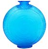 Rene Lalique Deep Blue 'Escargot' Glass Flask