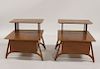 Midcentury Pair Of End TablesTogether With A