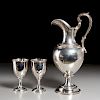 American Neo-Classical Sterling Ewer & Goblets