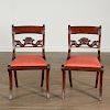 Pair American Classical Carved Mahogany Chairs