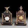 (2) Similar Regency "Gothick" Shelf Clocks