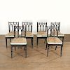 Set (6) Victorian "Gothick" Ebonized Side Chairs