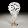 Victorian Marbrie Glass Witch Ball on Vase Stand