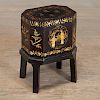 Chinese Export Gilt Lacquer Box Or Tea Chest