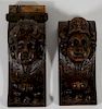 Two Continental Carved and Stained Wood Corbels