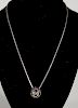 .999 Silver Necklace Openwork Ball w/Hearts