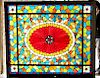 Magnificent Antique Stained Glass Ceiling Panel