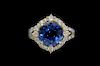5.34 CT Cornflower Blue Sapphire & Diamond Ring
