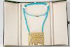 Antique Indian 22k YG Enamel Necklace w/ Turquoise